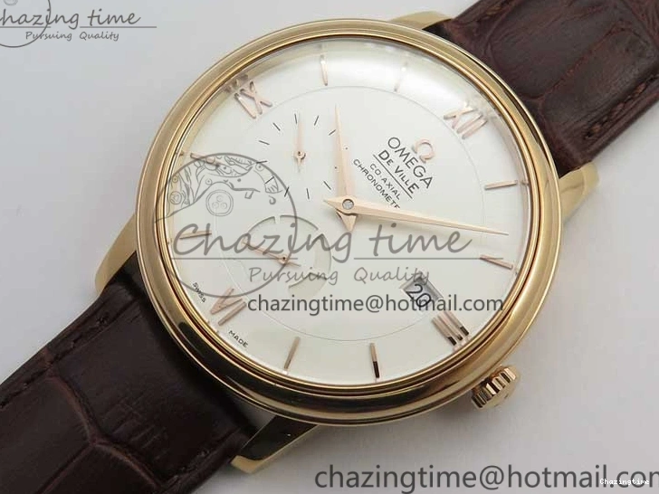 0125 De Ville Prestige Real PR RG ZF 1:1 Best Edition White Dial on Brown Leather Strap MIYOTA HighPerformance 7939